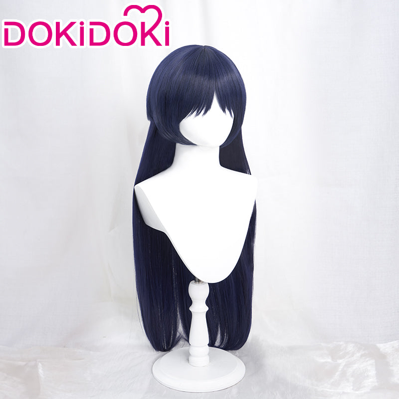 DokiDoki Game Genshin Impact  Scaramouche Cosplay Wig Long Blue
