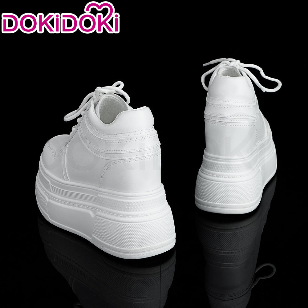 【Partially Ready For Ship】【12CM】DokiDoki Height Increasing Shoes / Elevator Shoes Martin Boots Black White 12CM Platform Shoes