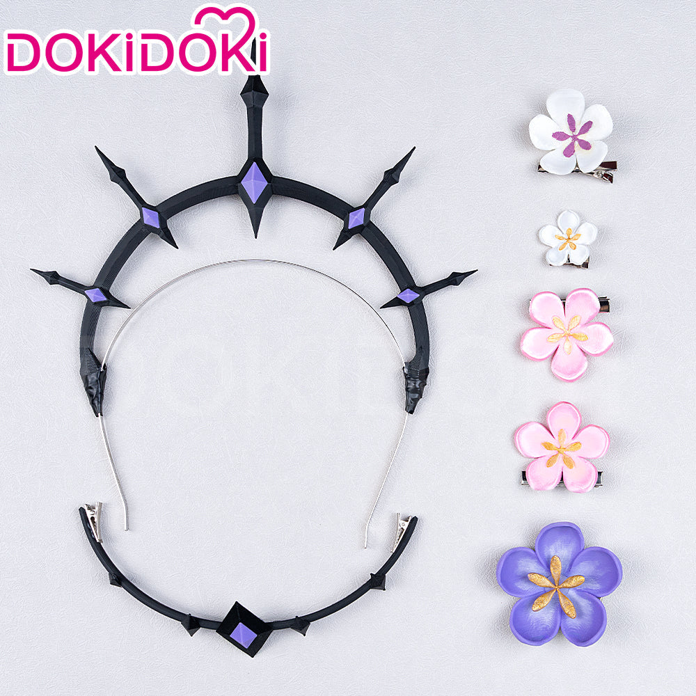 【Wig Ready For Ship】DokiDoki Game Honkai: Star Rail Cosplay Castorice Cosplay Wig / Headwear Ears / Earrings Ear Clips Ear Accessories  Long Straight Purple Hair Twin Ponytails