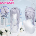 【Partially Ready For Ship】DokiDoki Game Genshin Impact Cosplay Tsaritsa Wig / Crown / Elf Ears / Earrings Long Curly Silver Hair Kokoshnik Anastasya Feodorovna Snezhnaya Sudden Snow