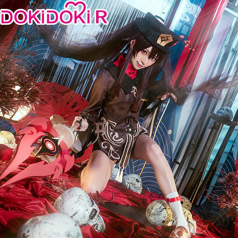 【Size XS-3XL】DokiDoki-R Game Genshin Impact  Costume Hutao Cosplay Hu Tao Halloween