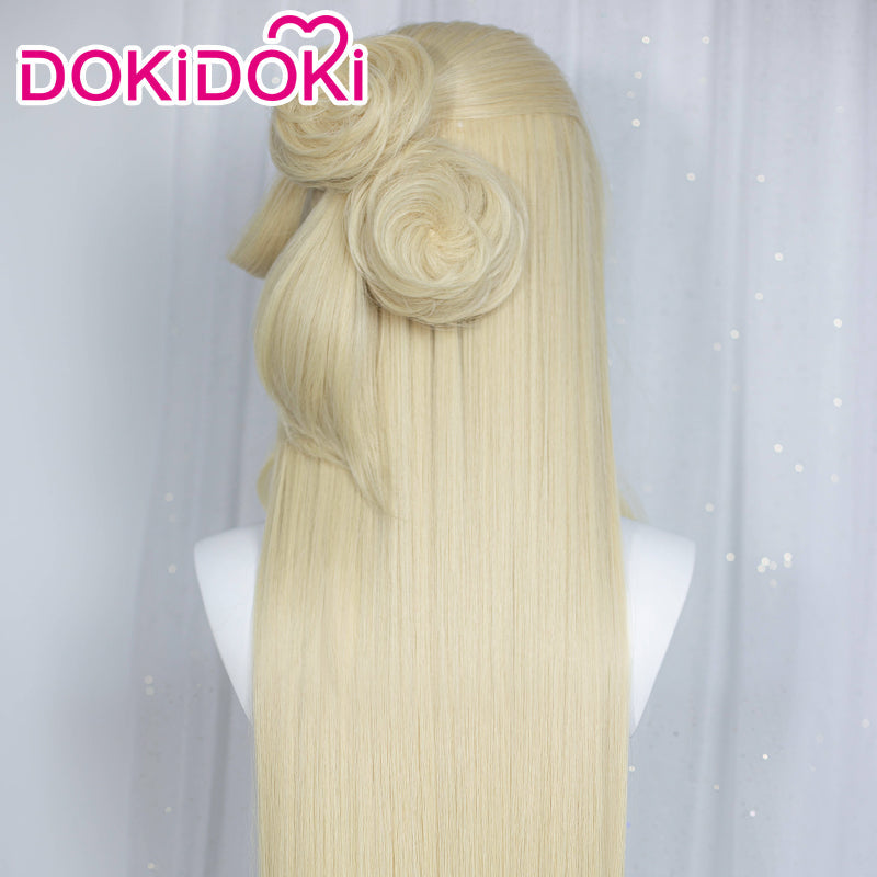 【Ready For Ship】DokiDoki Game GenShin Impact La Signora Cosplay Wig Long Yellow Wig Women