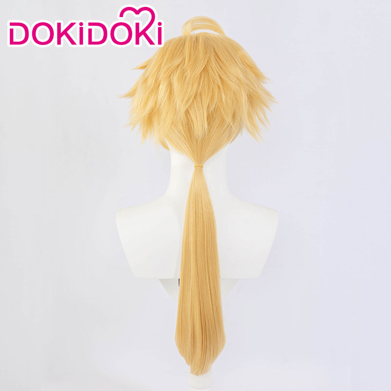 【Ready For Ship】DokiDoki Game Genshin Impact Cosplay Thoma Wig Long Golden