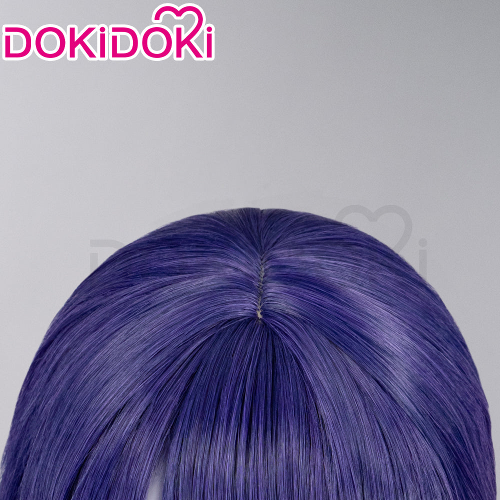 【Lighting Ver.】DokiDoki Game Genshin Impact  Shogun Cosplay Wig / Hair Clip/ Earring Raiden shogun baal Long Purple
