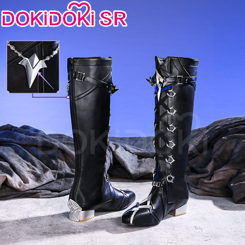 【Long Ver Ready For Ship】DokiDoki-SR Game Genshin Impact Cosplay Flins Shoes Short / Long Boots