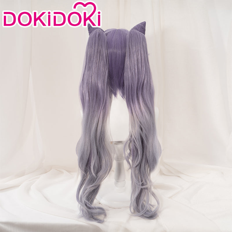 【Ready For Ship】DokiDoki Game Genshin Impact Keqing Cosplay Wig Ke Qing Gradient Ver
