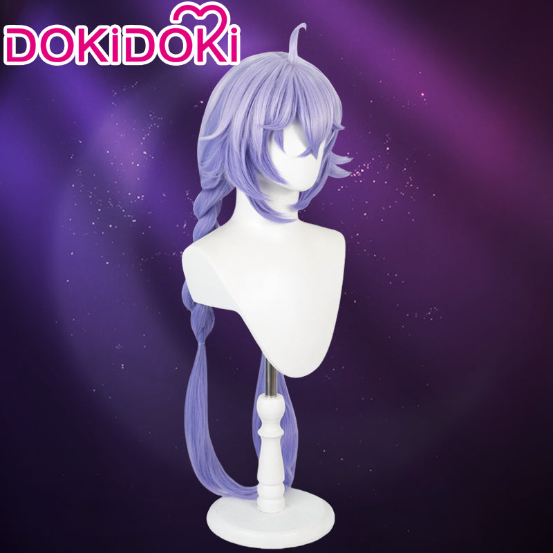 【Ready For Ship】DokiDoki Game Honkai: Star Rail Cosplay Bailu Wig/ Horn/Necklace/Hair Accessories  Long Straight Purple Hair