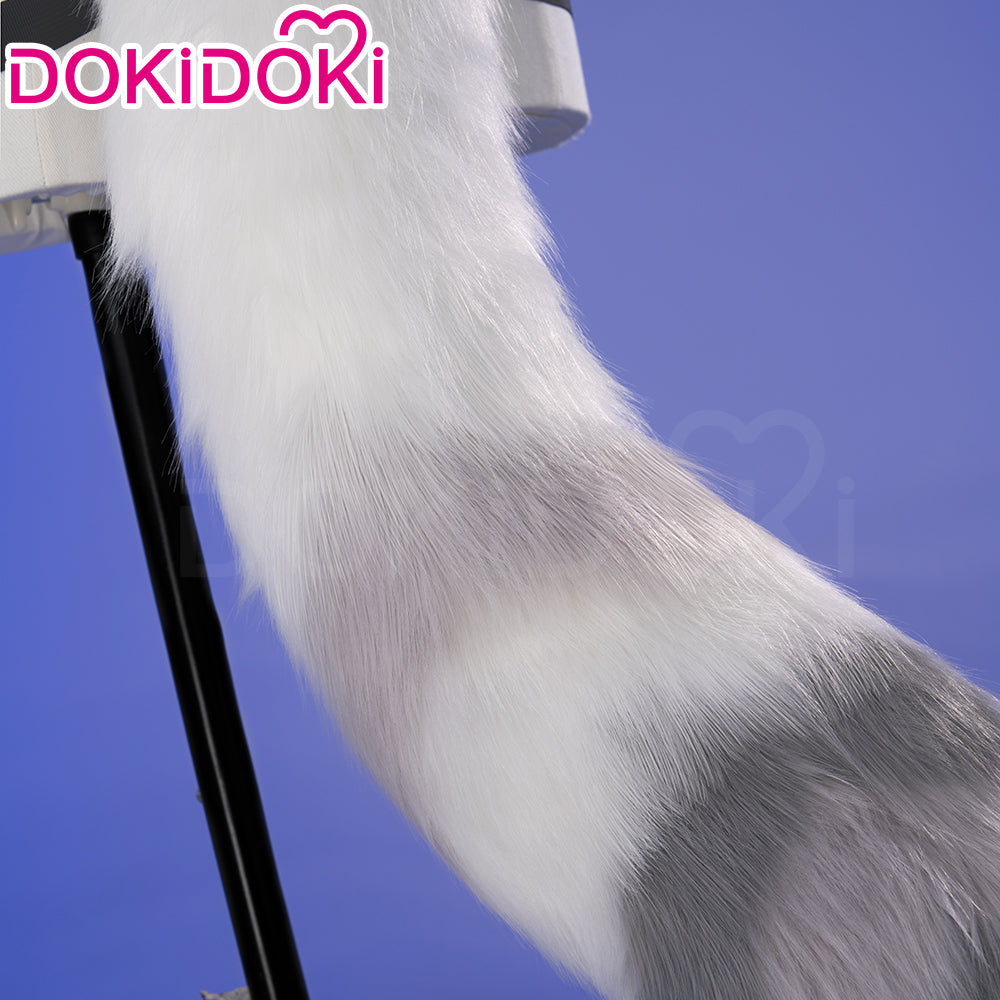 DokiDoki Game Zenless Zone Zero Cosplay Seth Lowell Wig Short Straight Silver Hair / Ear / Tail ZZZ