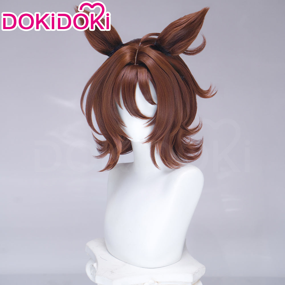 【Ready For Ship】DokiDoki Game Cosplay Wig / Tail Short Upturned Brown Hair Detachable Ears