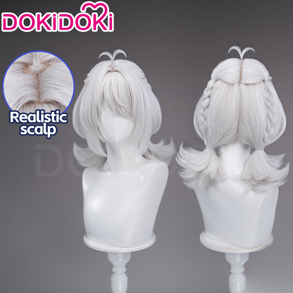 DokiDoki Game Zenless Zone Zero Cosplay Dracaene Sunbringer Wig Short Curly Silver Hair ZZZ