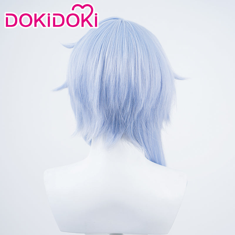 【Ready For Ship】DokiDoki Game Genshin Impact Cosplay Kamisato Ayato Wig Short Straight Blue Hair