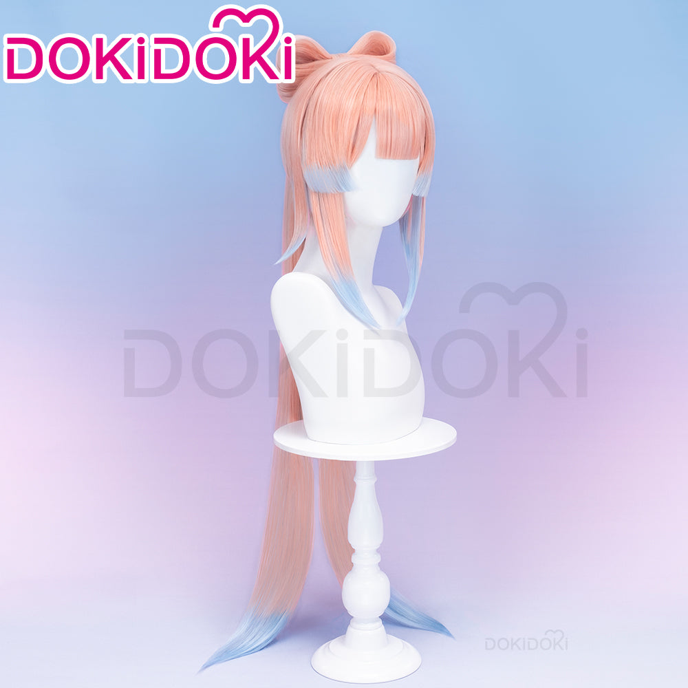 DokiDoki Game Genshin Impact Sangonomiya Kokomi Cosplay Wig Pink Women Long Straight/ Head Accessories