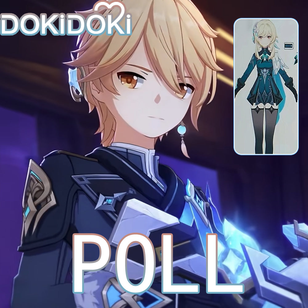 【POLL】$5 Deposit =10% OFF Coupon DokiDoki Game Genshin Impact Traveler Lumine / Traveler Sora Cosplay Snezhnaya Costume  Anew Ying / Aether Kong Frozen Tundra Shrouded in Wind and Snow