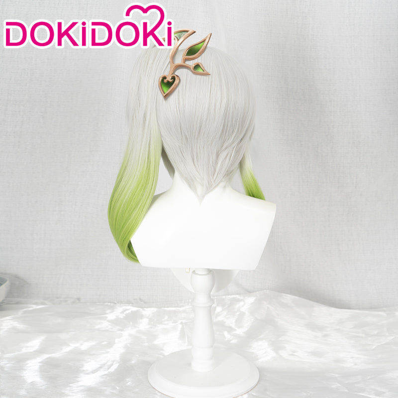 【Ready For Ship】DokiDoki Game Genshin Impact Sumeru Cosplay Kusanari Cosplay Wig Nahida Silver Green