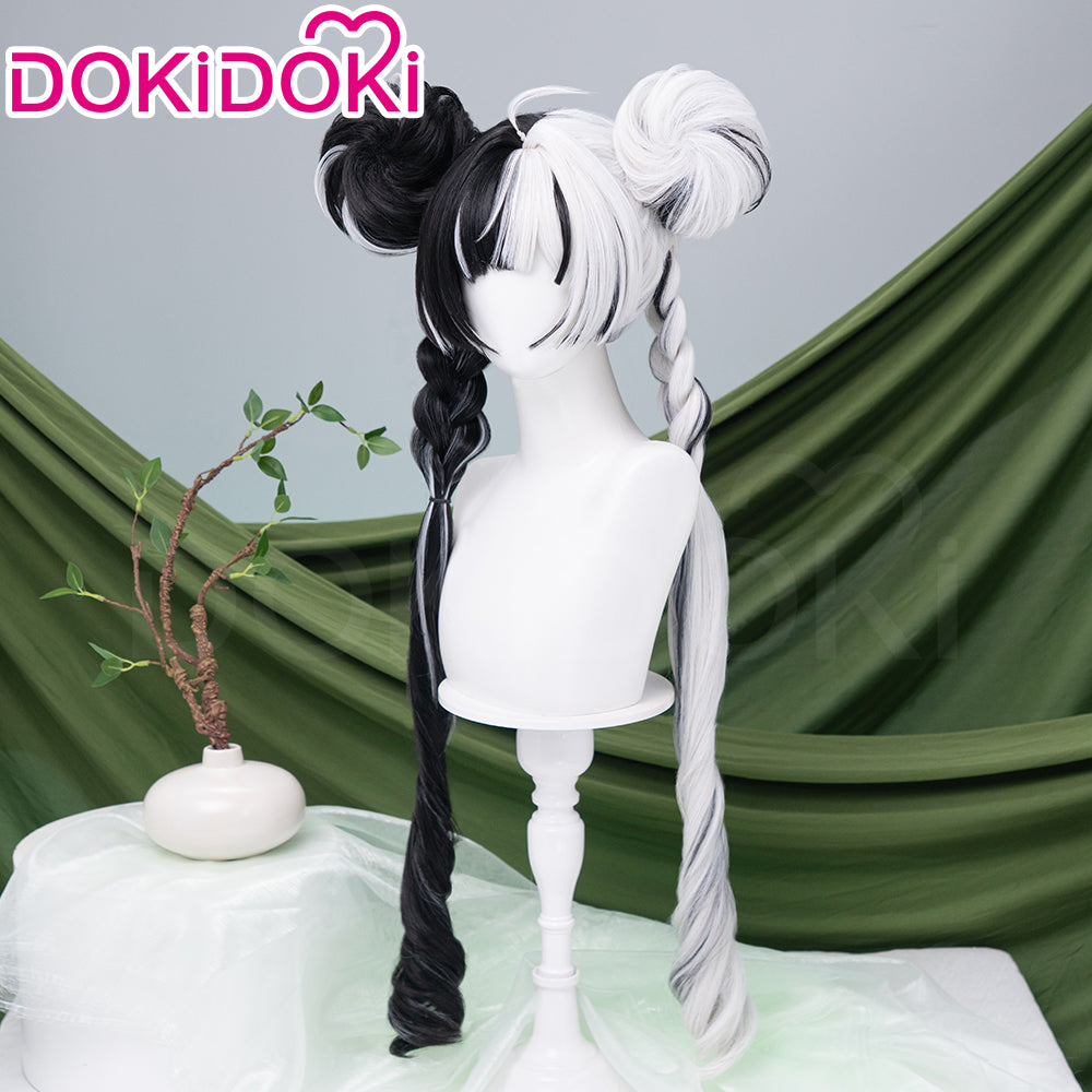 【Ready For Ship】DokiDoki Game Zenless Zone Zero Cosplay Dialyn Wig Long Black White Hair Double Braids