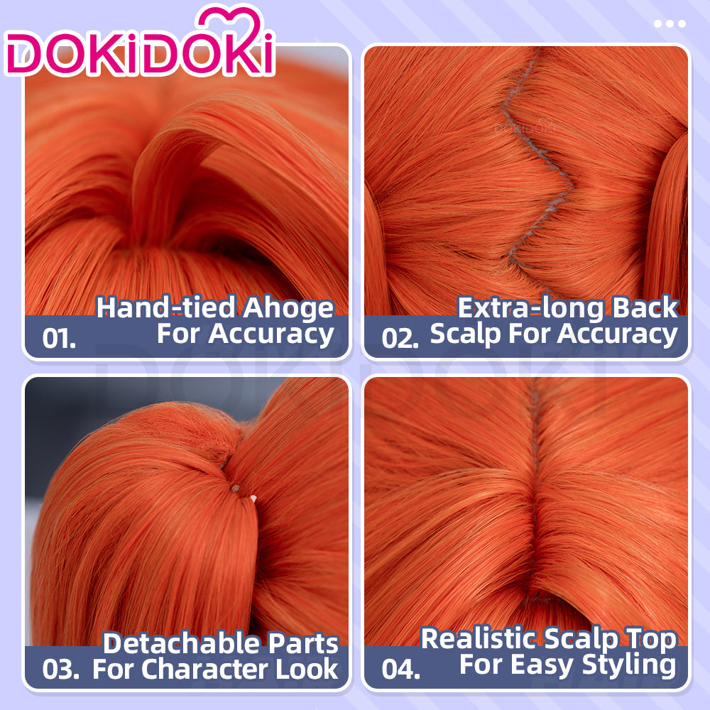 【Ready For Ship】DokiDoki Game Zenless Zone Zero Cosplay Orphie Wig Long Straight Orange Hair ZZZ