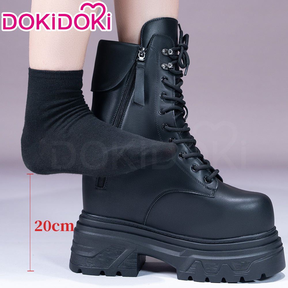 【20 CM】DokiDoki Height Increasing Shoes / Elevator Shoes Black Boots Invisible Thick-Soled Platform Shoes