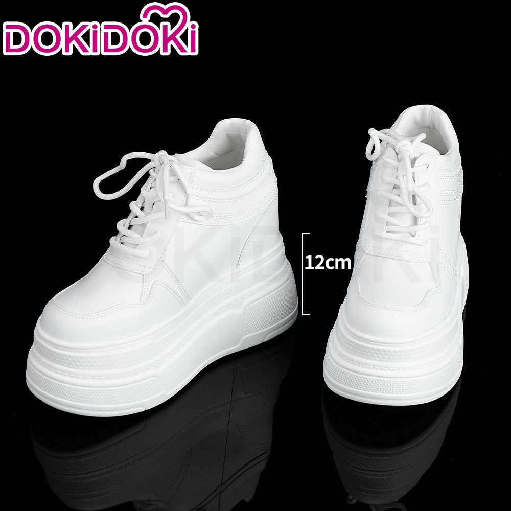 【Partially Ready For Ship】【12CM】DokiDoki Height Increasing Shoes / Elevator Shoes Martin Boots Black White 12CM Platform Shoes