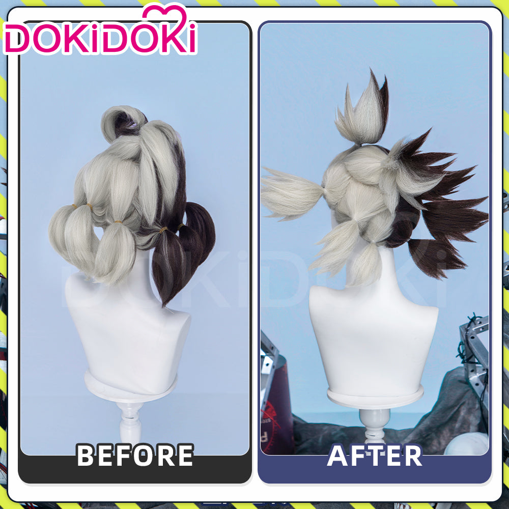 【Ready For Ship】DokiDoki Anime Manga GACHIAKUTA Cosplay Dear Santa Wig Black Silver Spiky Hair / Pacifier Prop