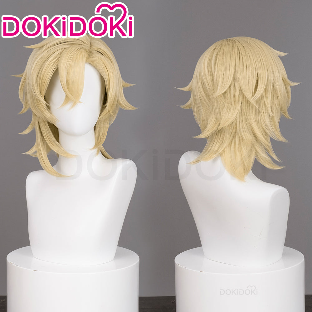 【US/EU LOCAL SHIPPING 】DokiDoki Game Honkai: Star Rail Cosplay Aventurine Wig Short Straight Yellow Hair Shajin