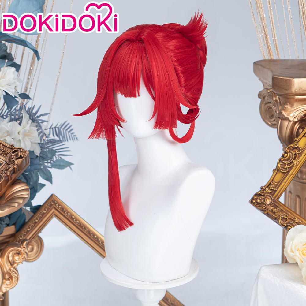 DokiDoki Game Honkai: Star Rail Cosplay Graphia Wig Short Curly Red Hair Murata Graphia
