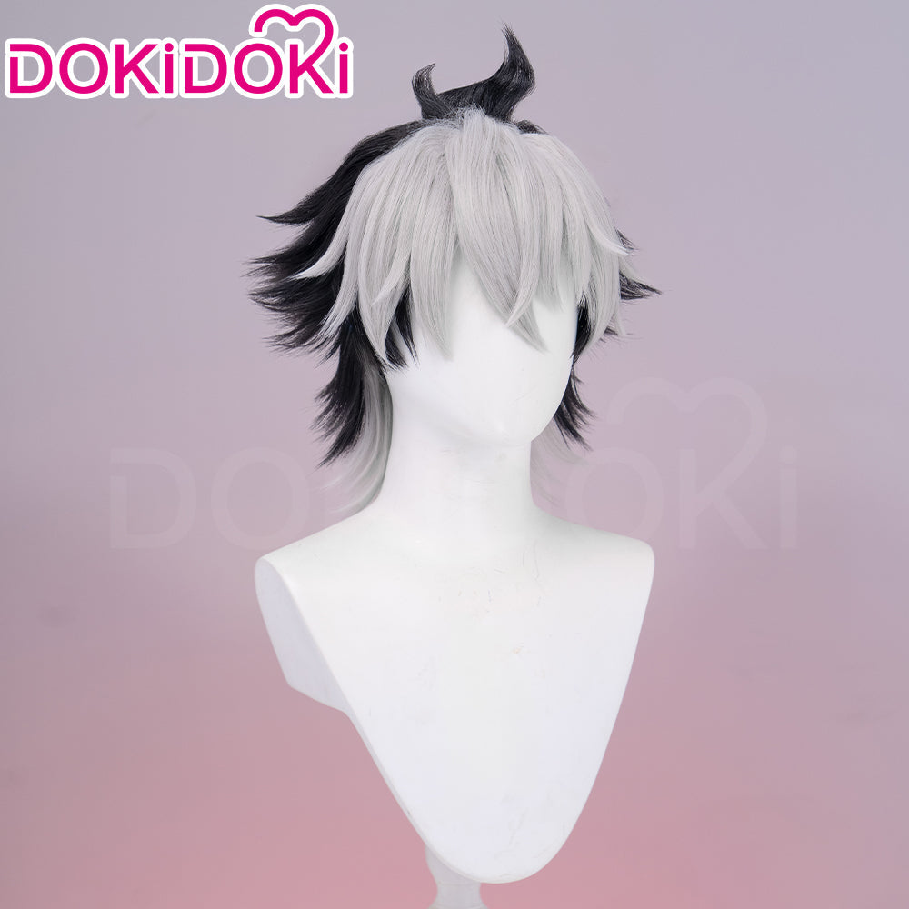 【Partial Ready For Ship】DokiDoki Game Zenless Zone Zero Cosplay Komano Manato Wig / Ears / Tail Short Curly Black Red Silver Hair ZZZ
