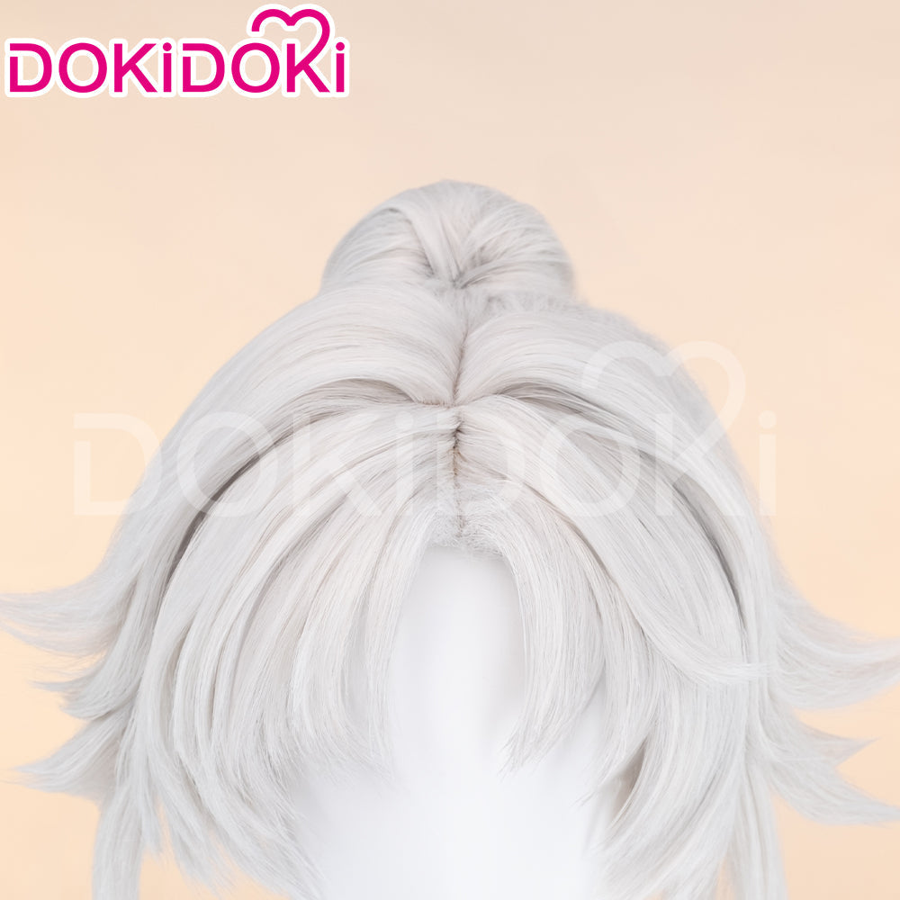 【Ready For Ship】DokiDoki Game Honkai: Star Rail Cosplay Feixiao Wig Long Straight Grey Blue Hair / Tattoo Sticker Fei Xiao