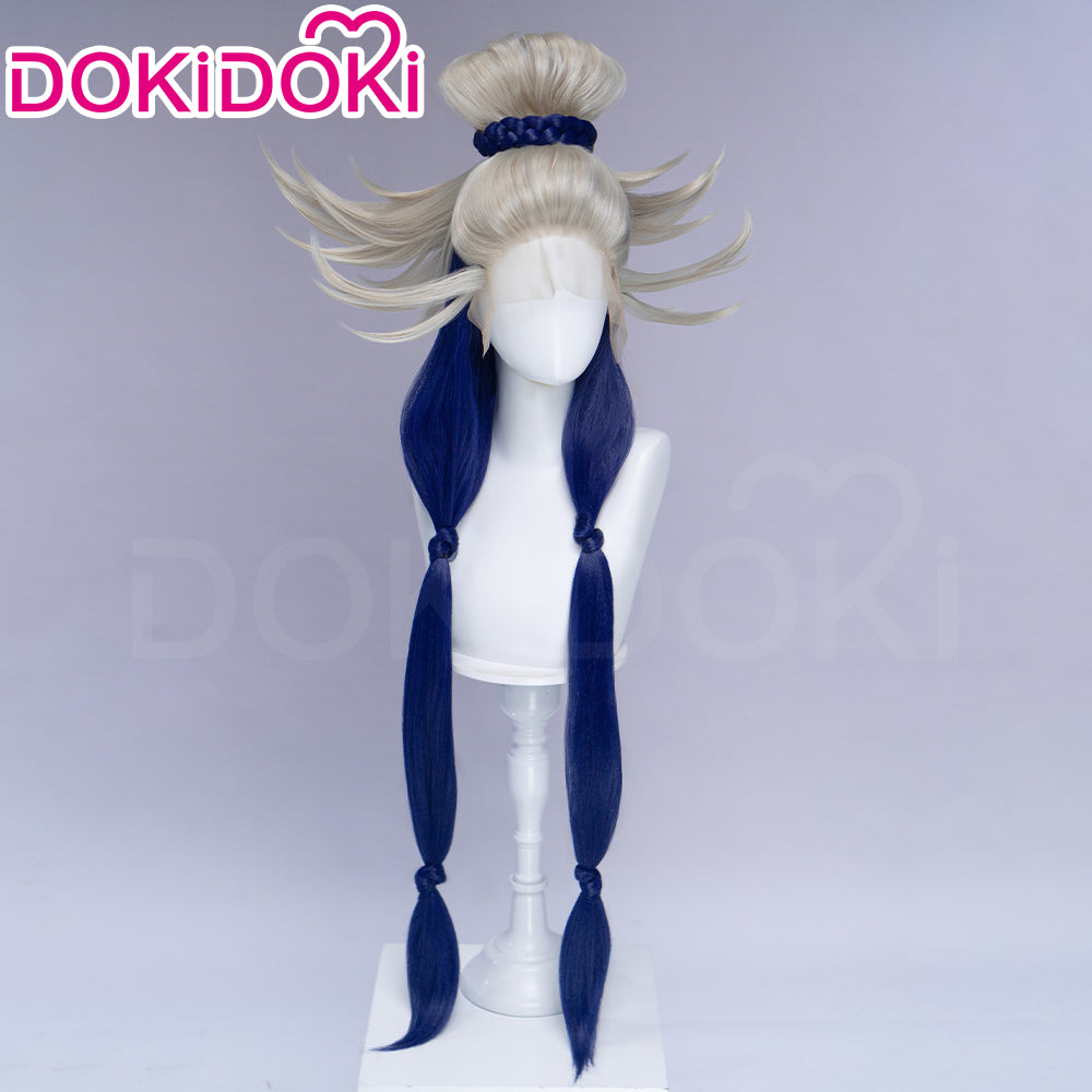 【Partially Ready For Ship】【Front Lace】DokiDoki Anime GACHIAKUTA Cosplay Tamsy Caines Wig Long Blond Navy Blue Hair