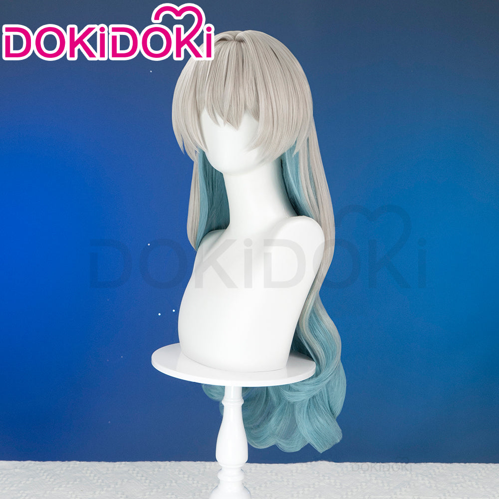 【US LOCAL SHIPPING 】DokiDoki Game Honkai: Star Rail Cosplay Firefly Wig Long Curly Grey Green Wig