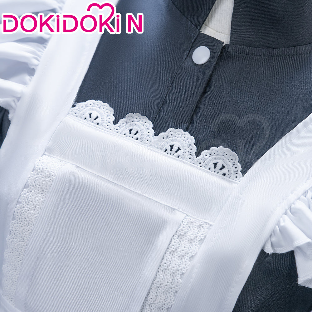 【In Stock】【Size S-5XL】DokiDoki-N Cosplay Costume Black White Long Maid Dress