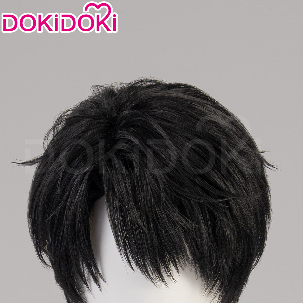 【US LOCAL SHIPPING 】DokiDoki Game Love And Deepspace Cosplay Caleb Wig Short Straight Black Brown Hair