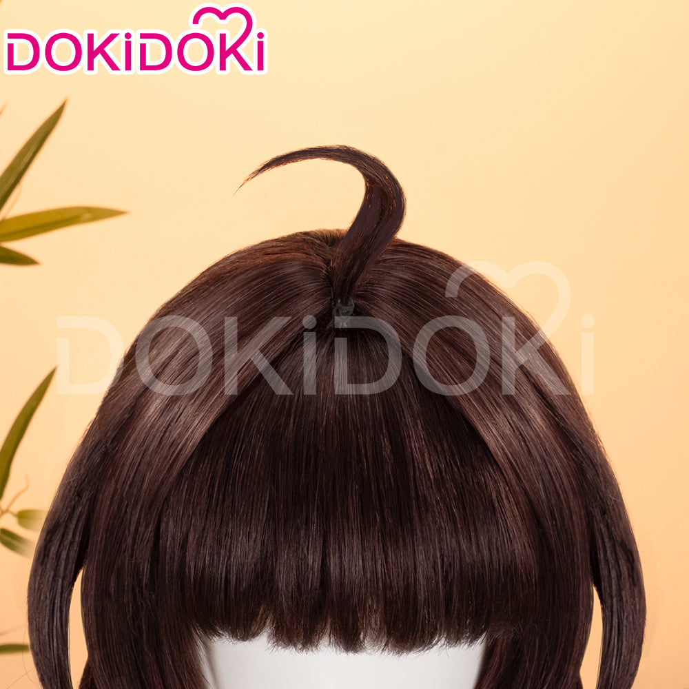 【Ready For Ship】DokiDoki Game Honkai: Star Rail Cosplay Lingsha Wig Long Straight Brown Red Highlight Ling sha
