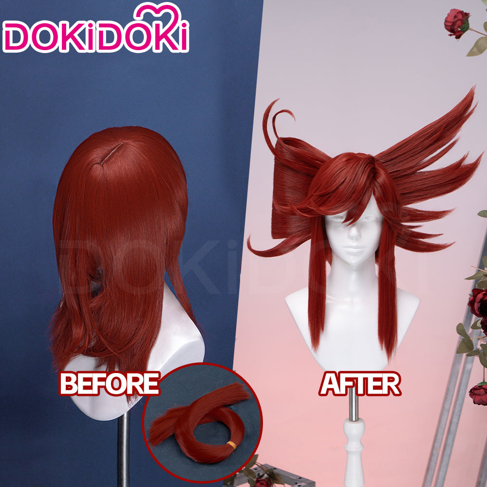 【Ready For Ship】DokiDoki Anime GACHIAKUTA Cosplay Riyo Reaper Wig Long Red Hair Fishtail Braid