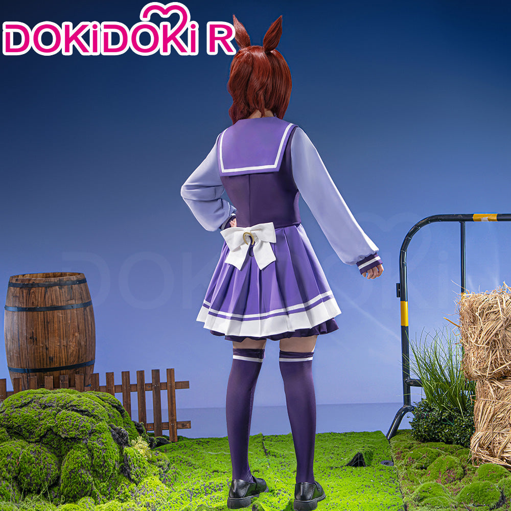 【Partially Ready For Ship】【Size XS-3XL】DokiDoki-R Game Cosplay School Uniform Costume Purple Dress
