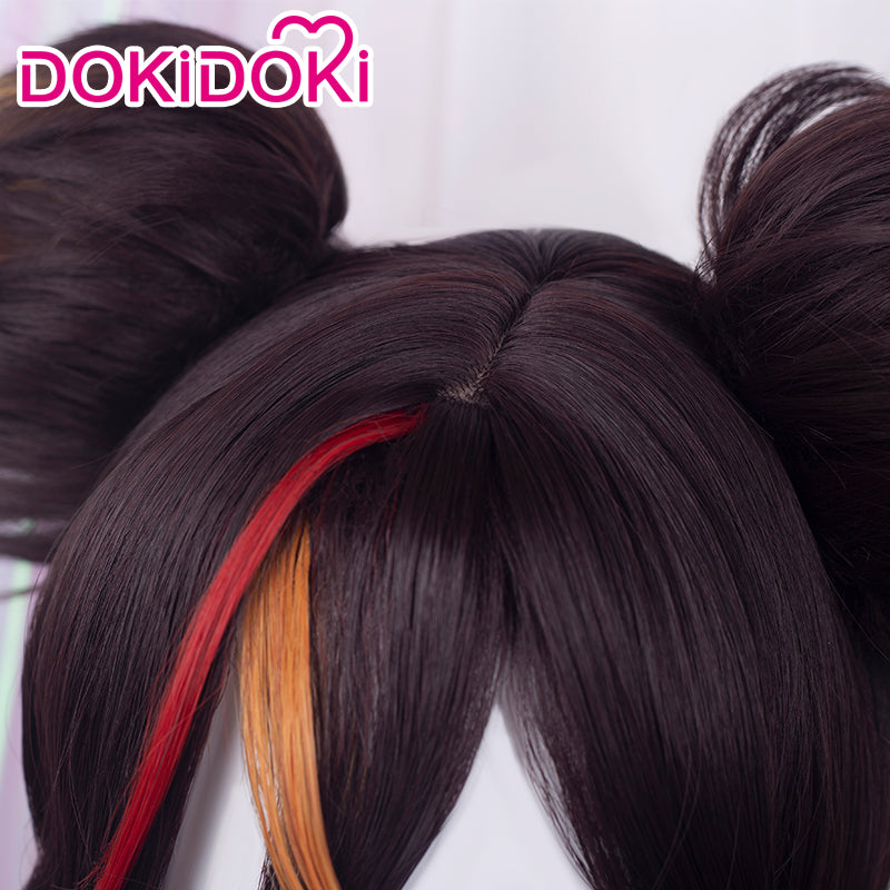 DokiDoki Game Genshin Impact Xin Yan Cosplay Wig XinYan Short Brown