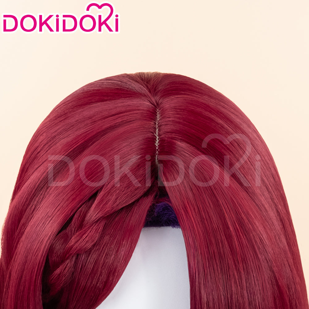 【US LOCAL SHIPPING 】DokiDoki Game Genshin Impact Chasca Cosplay Wig  Long Straight Red Hair Natlan