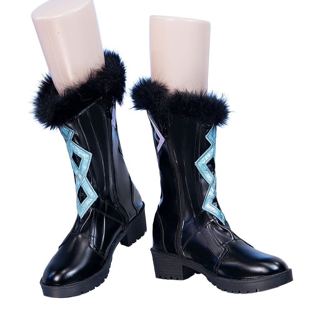 DokiDoki Game Genshin Impact Cosplay Traveler Lumine Shoes Ying Night Hunt in Snow Snezhnaya
