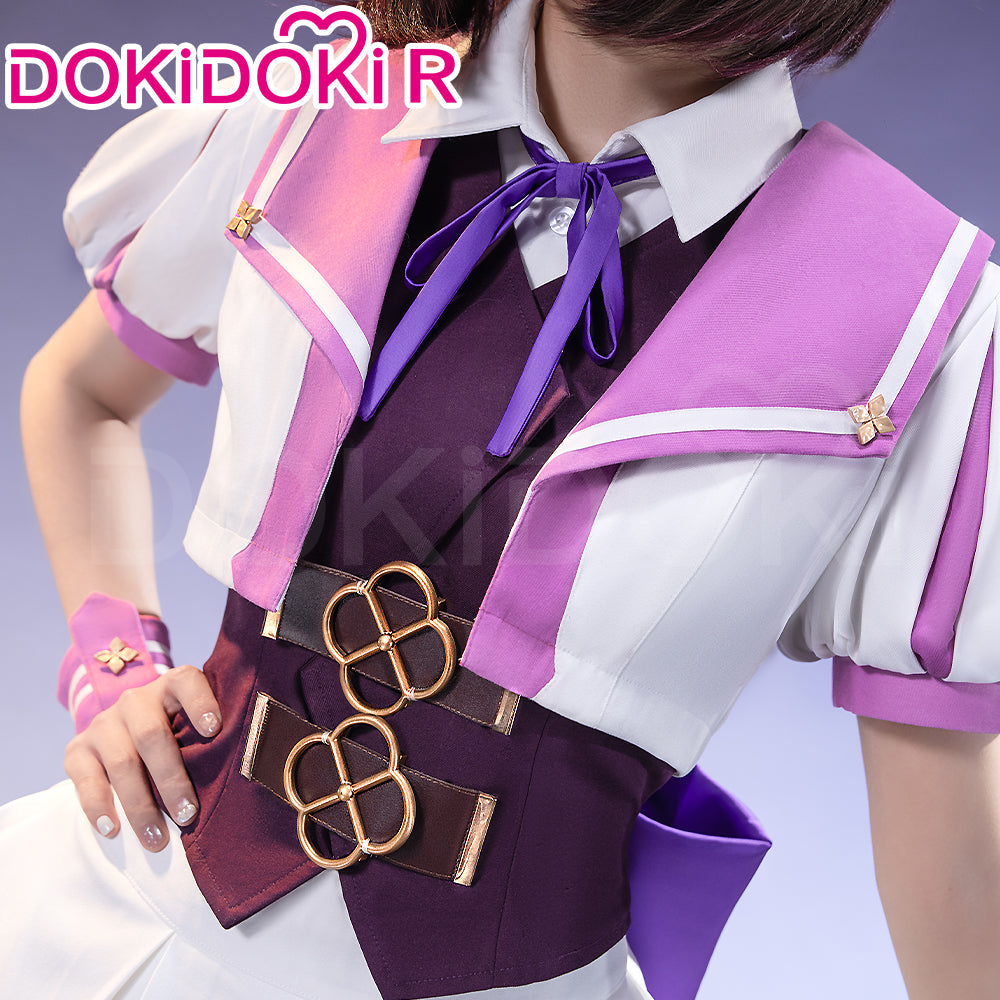 【Ready For Ship】【Size XS-2XL】DokiDoki-R Anime Game Cosplay Costume White Purple Cute