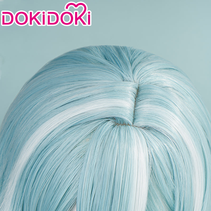 DokiDoki Game Genshin Impact Cosplay  Eula Cosplay Wig Blue Wig