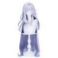 【Ready For Ship】DokiDoki Game Genshin Impact Cosplay Skirk Wig Long Curly Purple Gradient Hair / Fake Eyelashes