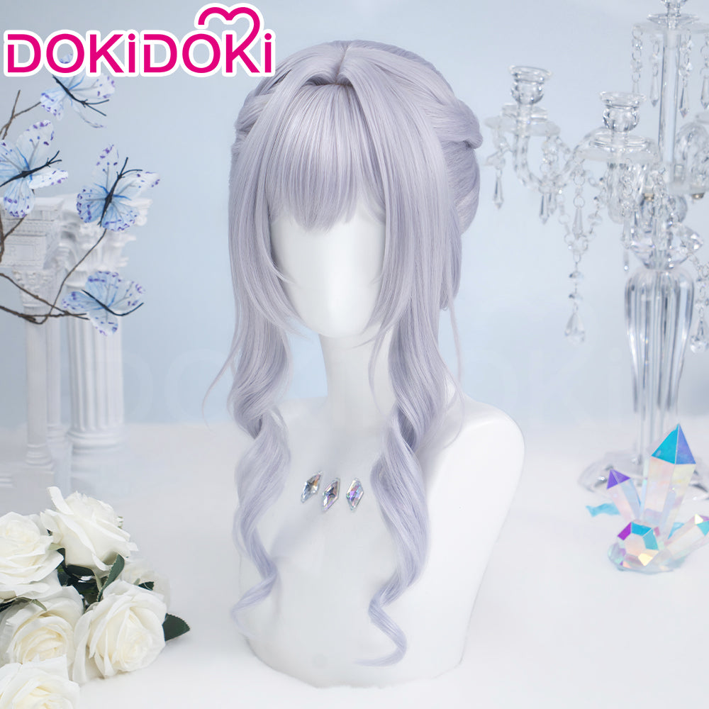 【Partially Ready For Ship】DokiDoki Game Genshin Impact Cosplay Tsaritsa Wig / Crown / Elf Ears / Earrings Long Curly Silver Hair Kokoshnik Anastasya Feodorovna Snezhnaya Sudden Snow