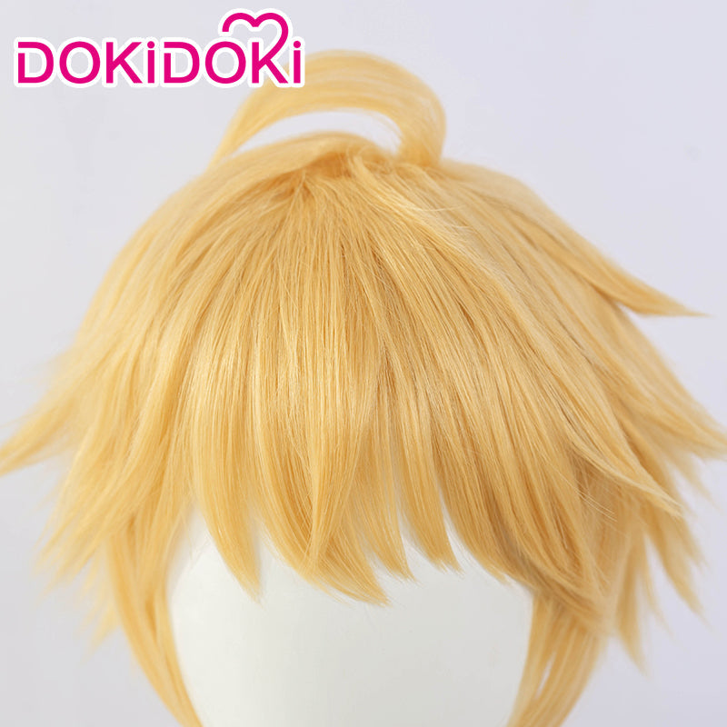 【Ready For Ship】DokiDoki Game Genshin Impact Cosplay Thoma Wig Long Golden