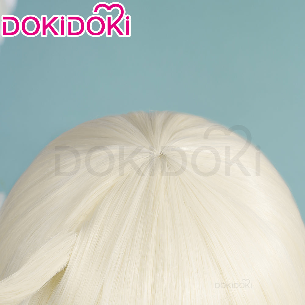 【Ready For Ship】DokiDoki GenShin Impact Cosplay Wig Klee Short Straight White Hair Women