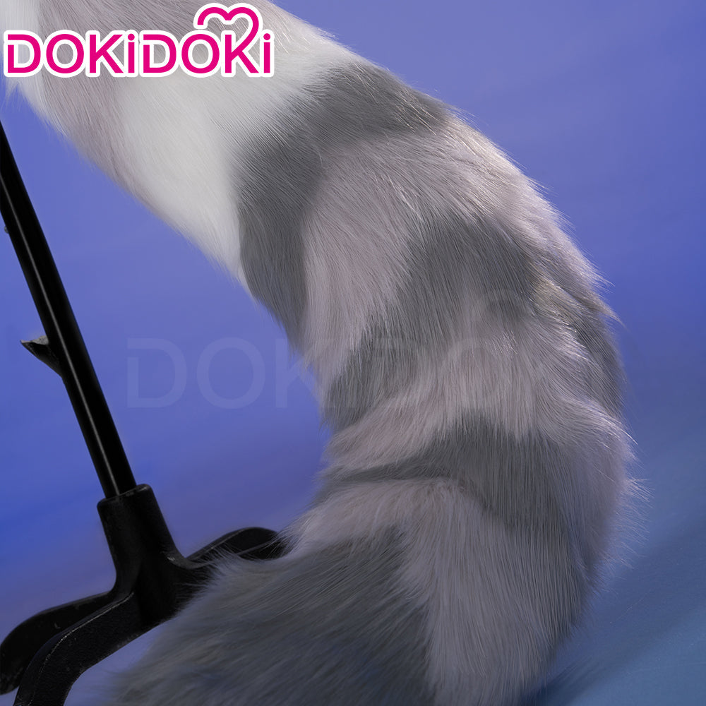 DokiDoki Game Zenless Zone Zero Cosplay Seth Lowell Wig Short Straight Silver Hair / Ear / Tail ZZZ