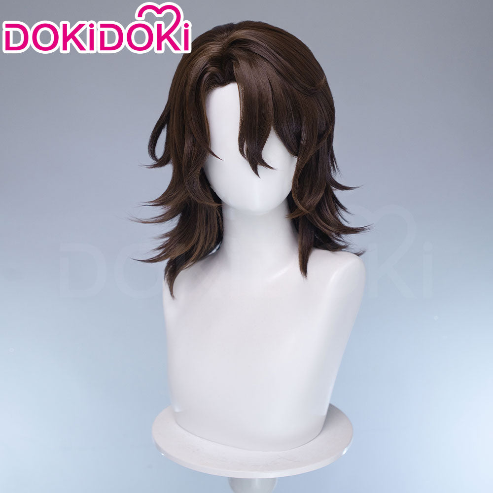 【Ready For Ship】DokiDoki Game Genshin Impact Cosplay Rerir Wig Long Curly White / Dark Hair Racher of Solnari