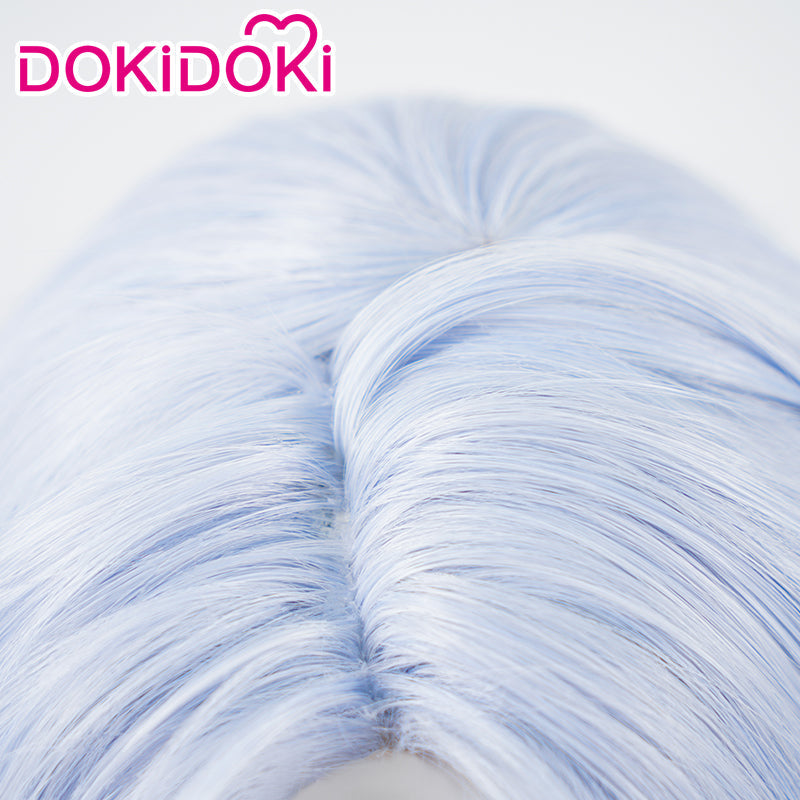 【Ready For Ship】DokiDoki Game Genshin Impact Cosplay Kamisato Ayato Wig Short Straight Blue Hair