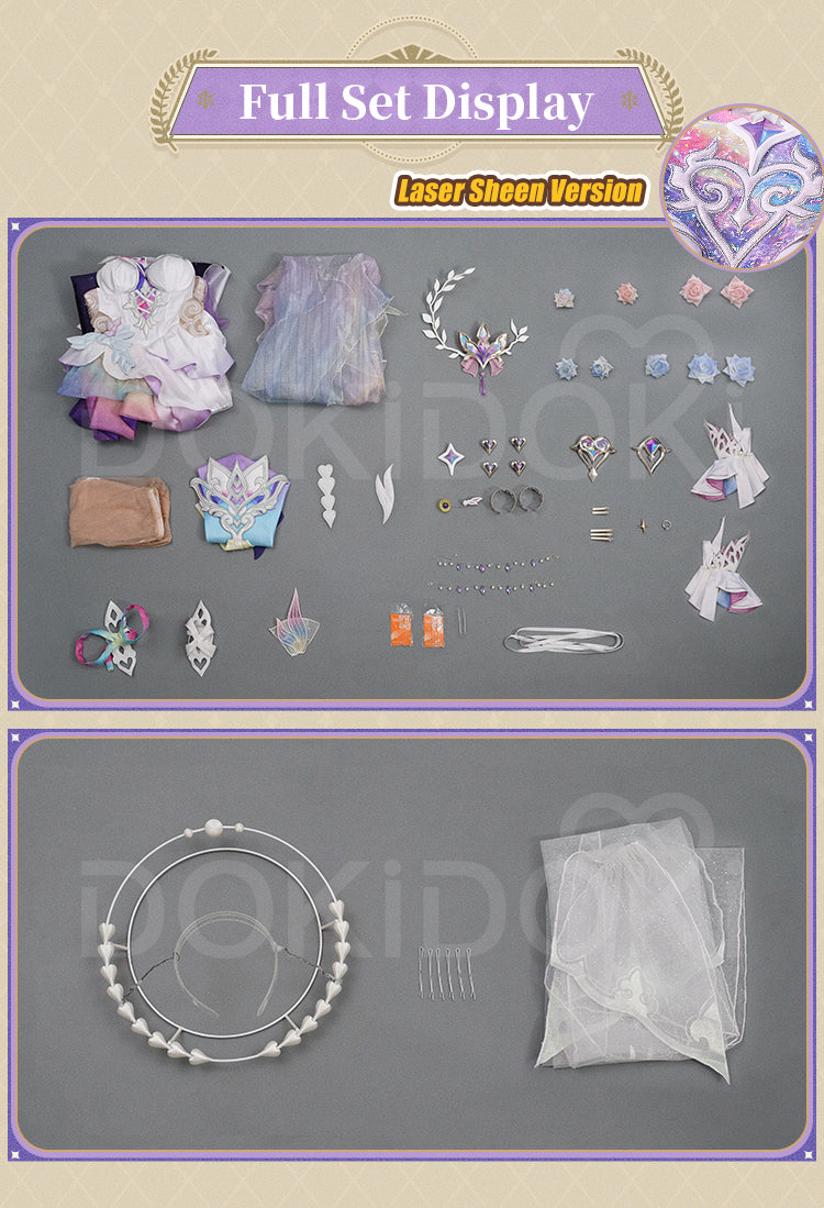 【US/EU  Local Shipping】【Size S-2XL】DokiDoki-SR Game Honkai: Star Rail Cosplay Cyrene Diamond Sheen / Laser Sheen Costume Adult Cyrene