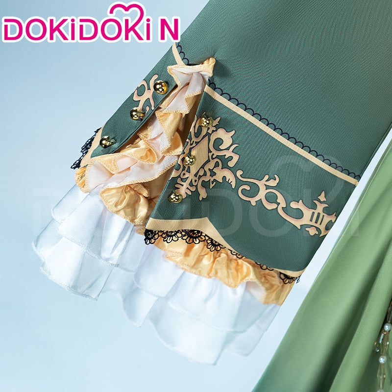 【Partially Ready For Ship】【Size XS-3XL】DokiDoki-N Game Cosplay Costume Green Dress Black Bow