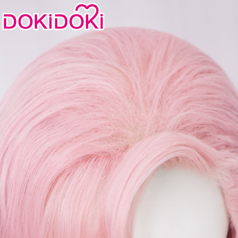 【Ready For Ship】DokiDoki Game Genshin Impact Cosplay Babel Wig Long Pink Green Highlight Curly Hair Eremite Scorching Loremaster
