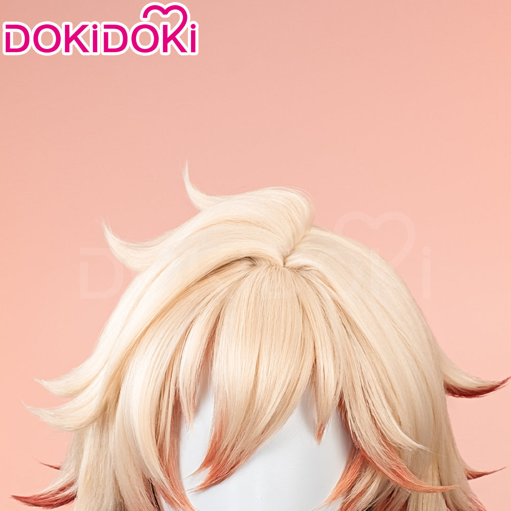 【Ready For Ship】DokiDoki Game Honkai: Star Rail Cosplay Mydei Wig / Tattoo Long Curly Golden Orange Gradient Hair